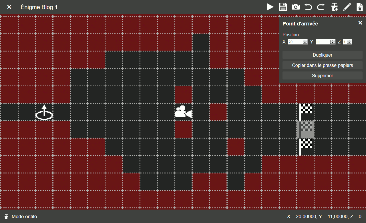 Screenshot of the level editor in the middle of editing a puzzle